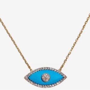 Evil eye blue turquoise necklace.